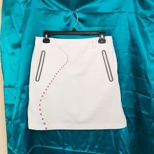 Nivo Nvo golf skirt skort white with graphics NWOT  4
